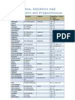 Verben, Adjektive Und Substantive Mit Präpositionen