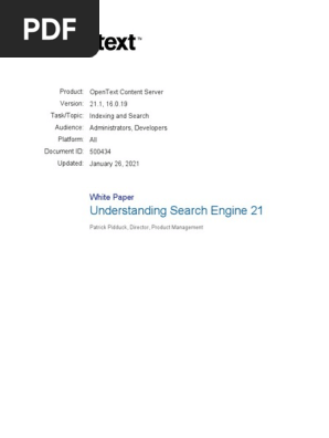Understanding Opentext Search Engine 21 Pdf Search Engine Indexing Information Retrieval