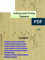 Asking & Giving Opinion