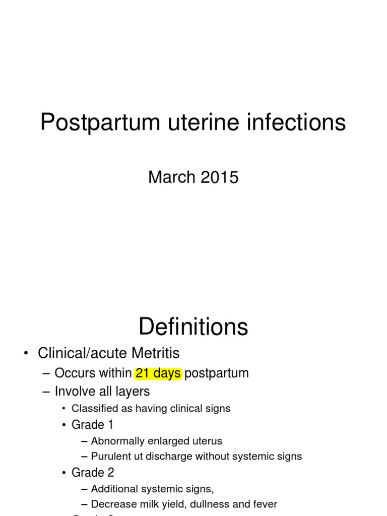 Post Partum Uterine Infections PDF Reproductive System Human Reproduction