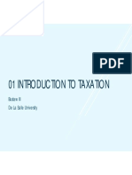 01 Introduction To Taxation: Buslaw III de La Salle University