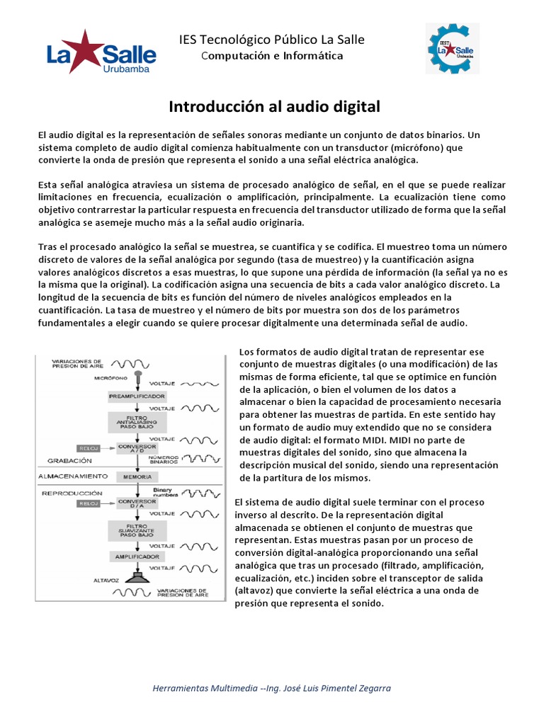 Introducción al Audio Digital | PDF | Mp3 | Audio digital