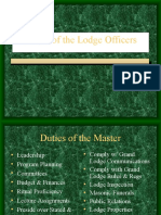 Duties of The Lodge Officers