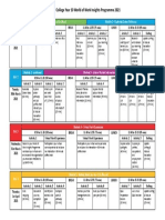 GHC VWEX Timetable 2021