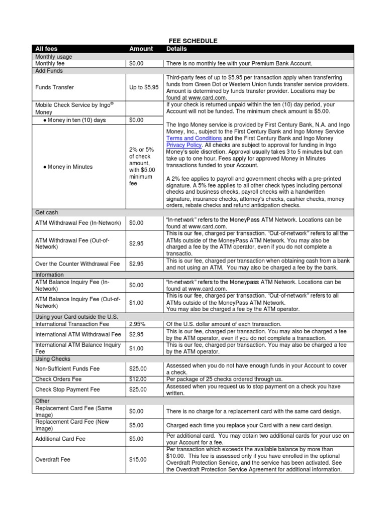 Metabank Terms and Conditions | PDF | Cheque | Financial Transaction