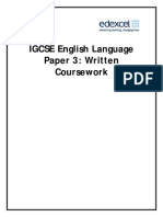 IGCSE English Language Paper 3: Written Coursework