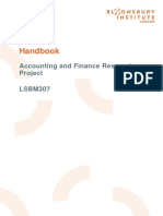 Handbook: Accounting and Finance Research Project LSBM307