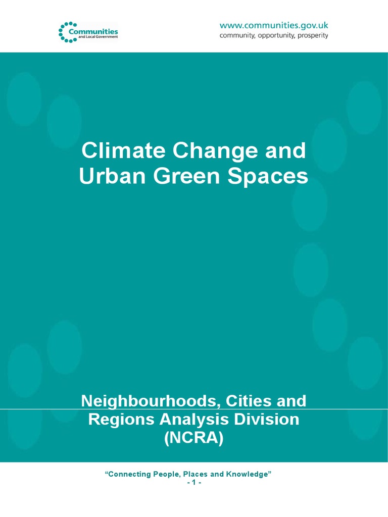 CC & Urban Green Spaces | PDF | Green Infrastructure | Climate Change ...