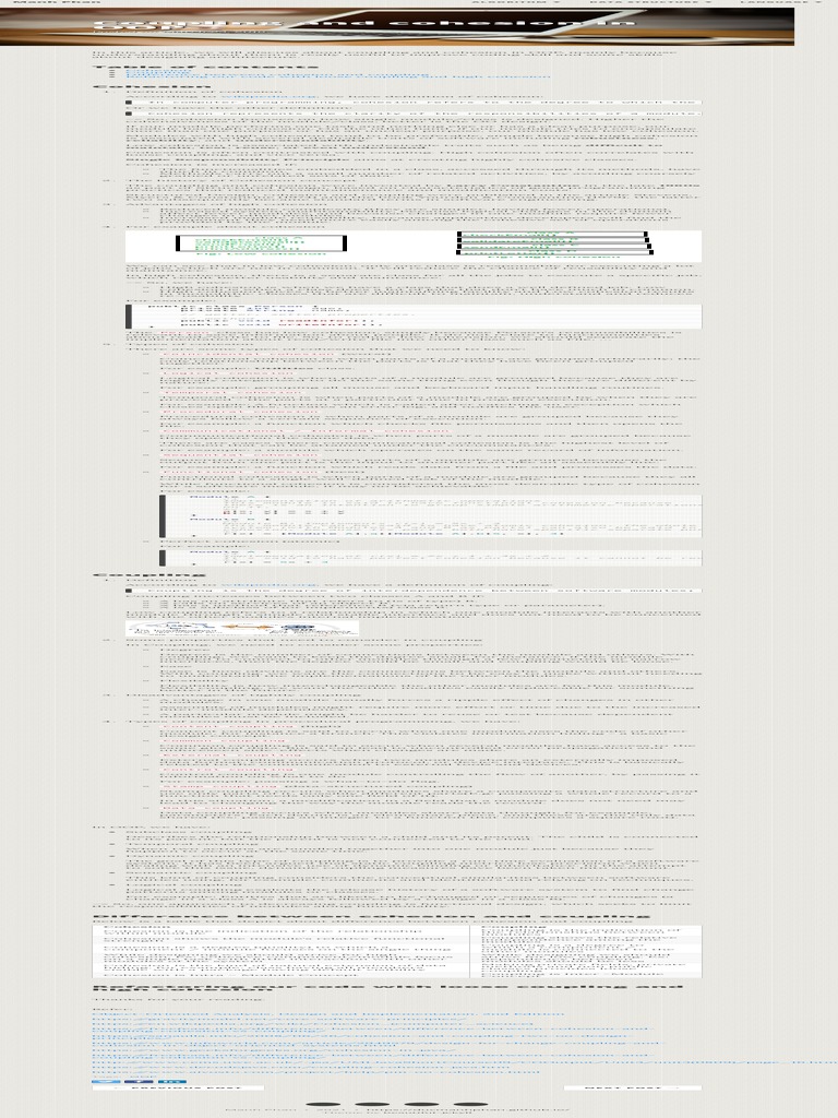 Coupling and Cohesion in OOP PDF Modular Programming Object