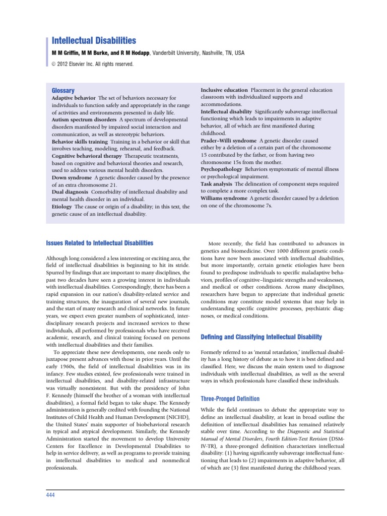 Intellectual Disabilities Hodapp | PDF | Intellectual Disability ...