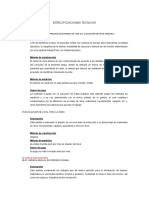 Especificaciones técnicas para obras provisionales, preliminares y movimiento de tierras