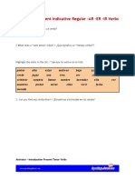 Activator - Present Indicative Regular - AR - ER - IR Verbs