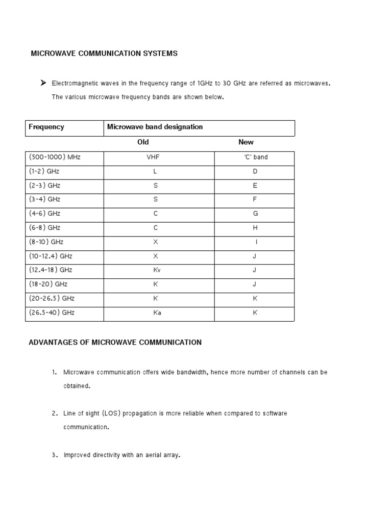 Overview of Microwave Communication Systems | PDF | Microwave | Radio ...