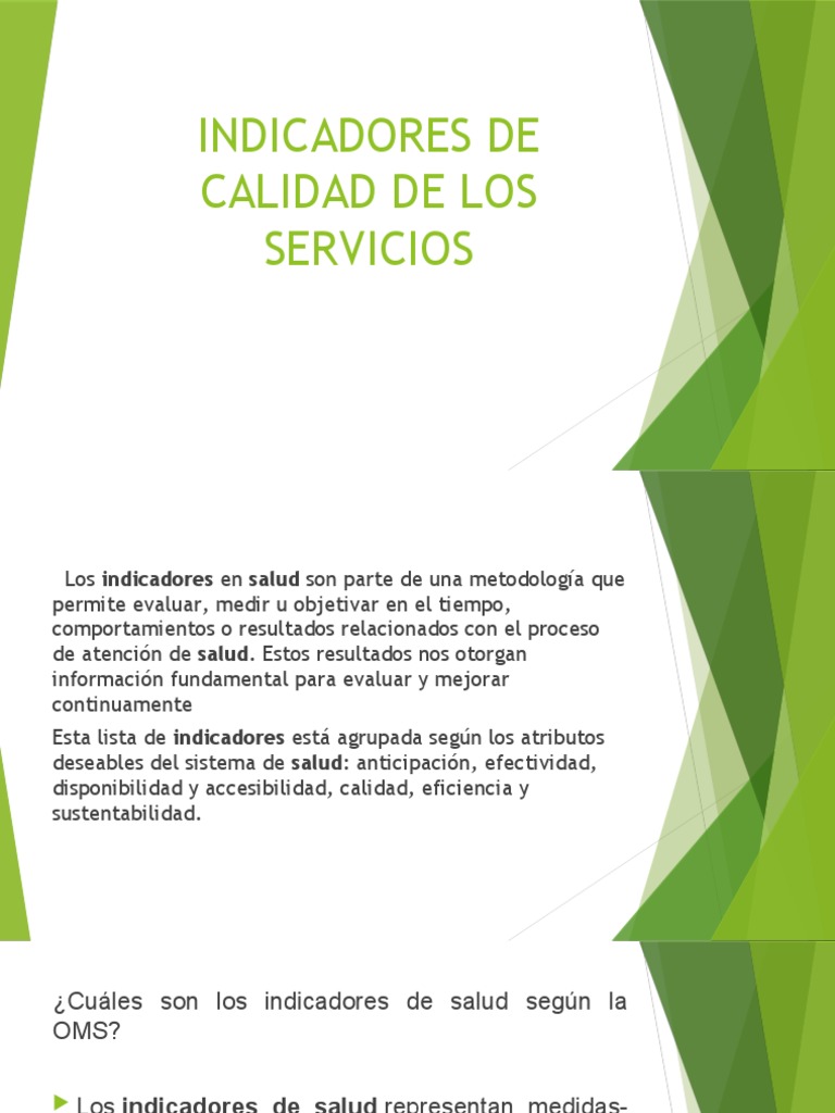 Indicadores de Calidad en Salud según OMS | PDF | Trabajo Social ...