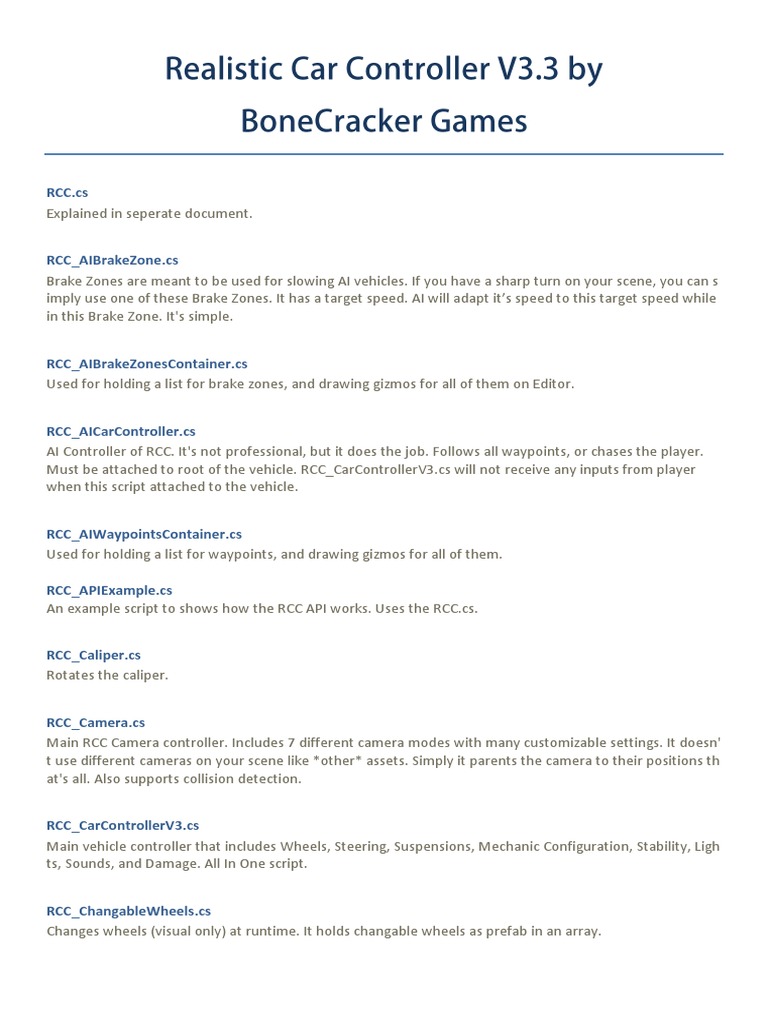 Realistic Car Controller V3.3 Scripts, PDF, Camera