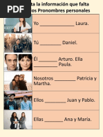 Ejercicio de Pronombres Personales