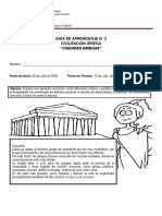 3° Básico Historia Guía 3 Ciudades Griegas