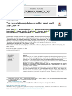 Otorhinolaryngology: The Close Relationship Between Sudden Loss of Smell and COVID-19