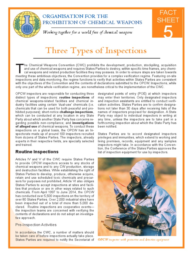 Overview of OPCW Inspection Types | PDF | Chemical Weapon