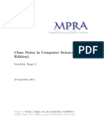 Class Notes in Computer Science (First Edition) : Munich Personal Repec Archive
