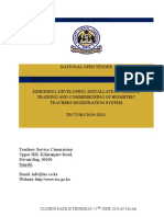 Final Tender Supply Delivery and Installation of Biometric Registration System