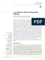 The Teacher's Role in Preventing Bullying: Yoon and Bauman, 2014