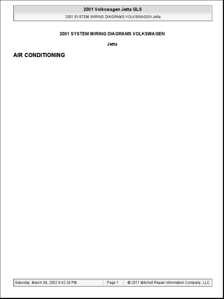 2001 VW Jetta Wiring Diagrams PDF Trunk (Car) Volkswagen