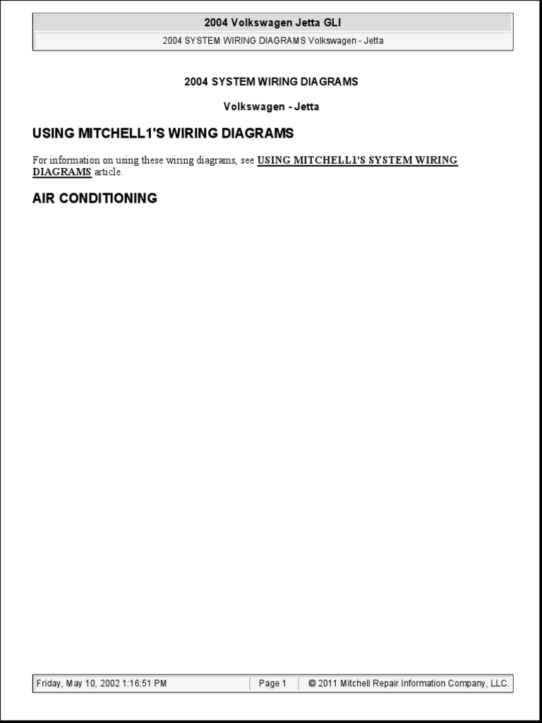 2004 VW Jetta Wiring Diagrams Download Free PDF Volkswagen Trunk