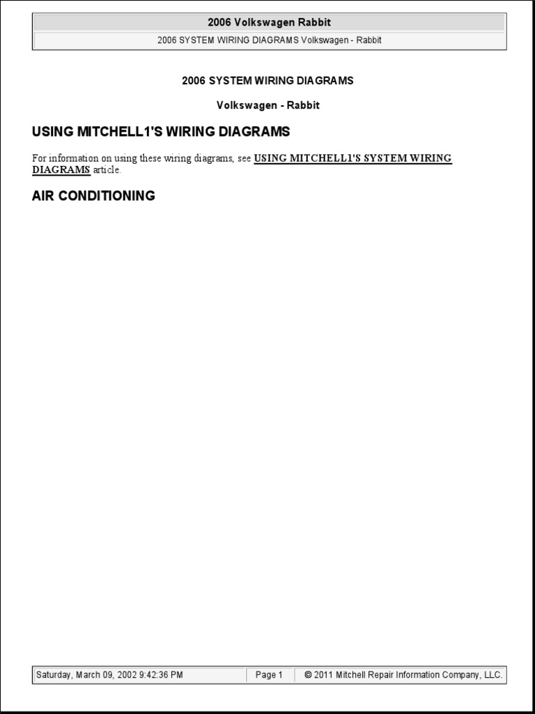 2006 VW Rabbit Wiring Diagrams | PDF | Product Introductions | Motor ...