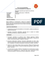 745064M Matemáticas Especiales para Ingeniería de Alimentos