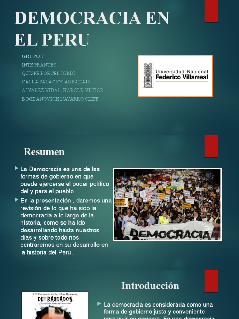 Historia y Estado de la Democracia en Perú | PDF | Democracia ...