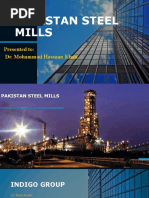 Pakistan Steel Mills: Presented To: Dr. Mohammad Hassaan Khan