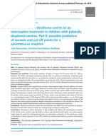 2015 Naoumova Extraction of The Deciduous Canine As An Interceptive Treatment in Children With Palatally Displaced Canines. Part II