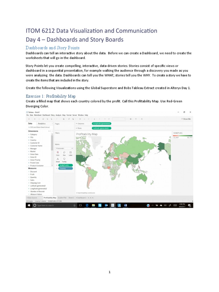 Data Visualization: Dashboards & Story Points | PDF | Scatter Plot ...