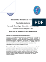 Programa de Introducción A La Kinesiología - CIO 2021