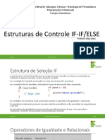 IF-ELSE Estruturas de Controle