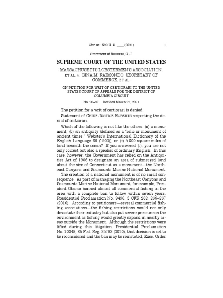 Writ From Chief Justice John Roberts PDF Certiorari Federal