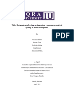 Title: Determinants Having An Impact On Consumer Perceived Quality in Electronics Goods