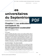 Développement Durable Et Territoire - Chapitre 1. Les Antécédents Conceptuels Du Développement Soutenable - Presses Universitaires Du Septentrion