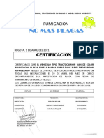 Certificado Fumigación