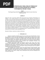 Pengaruh Perubahan Organisasi Terhadap Kinerja Pegawai Di Lingkungan Kerja Universitas Teuku Umar