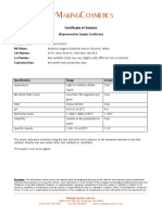 Aking Osmetics: Certificate of Analysis