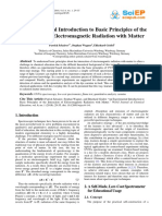 An Experimental Introduction To Basic Principles of The Interaction of Electromagnetic Radiation With Matter