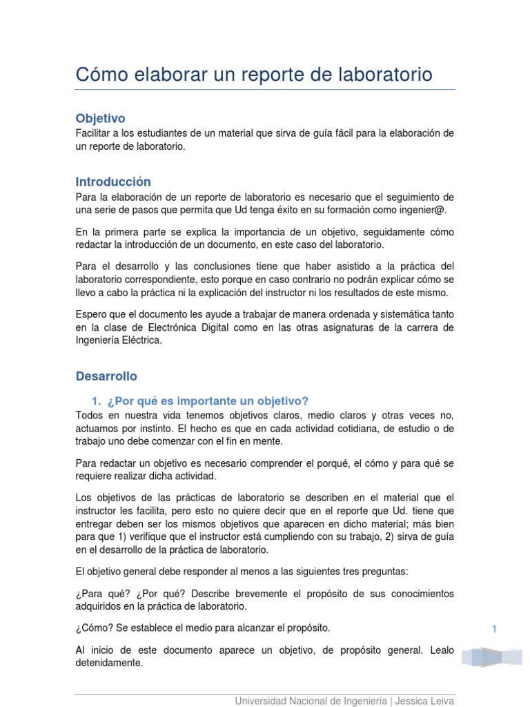 Como Elaborar Un Reporte De Laboratorio Laboratorios Ciencia Cognitiva