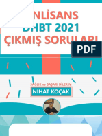 Önli̇sans DHBT 2021 Çikmiş Sorulari