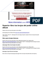 More Information Here : Superior Libro Los Brujos Del Poder Online Ebook