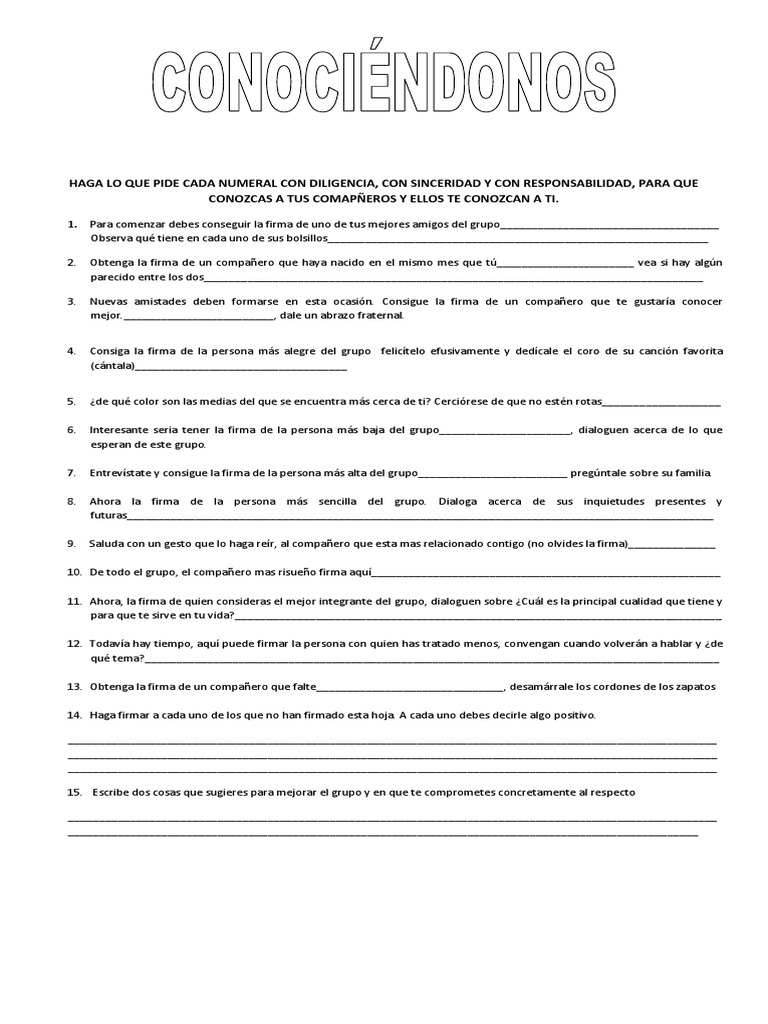 CONOCIENDONOS | PDF