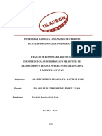 Informe Del Càlculo Hidraulico Del Sistema de Abastecimiento de Agua Potable Comunidad Nativa Limongema-Ucayali