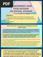 Assessment and Evaluation in Social Studies Classrooms: Objectives