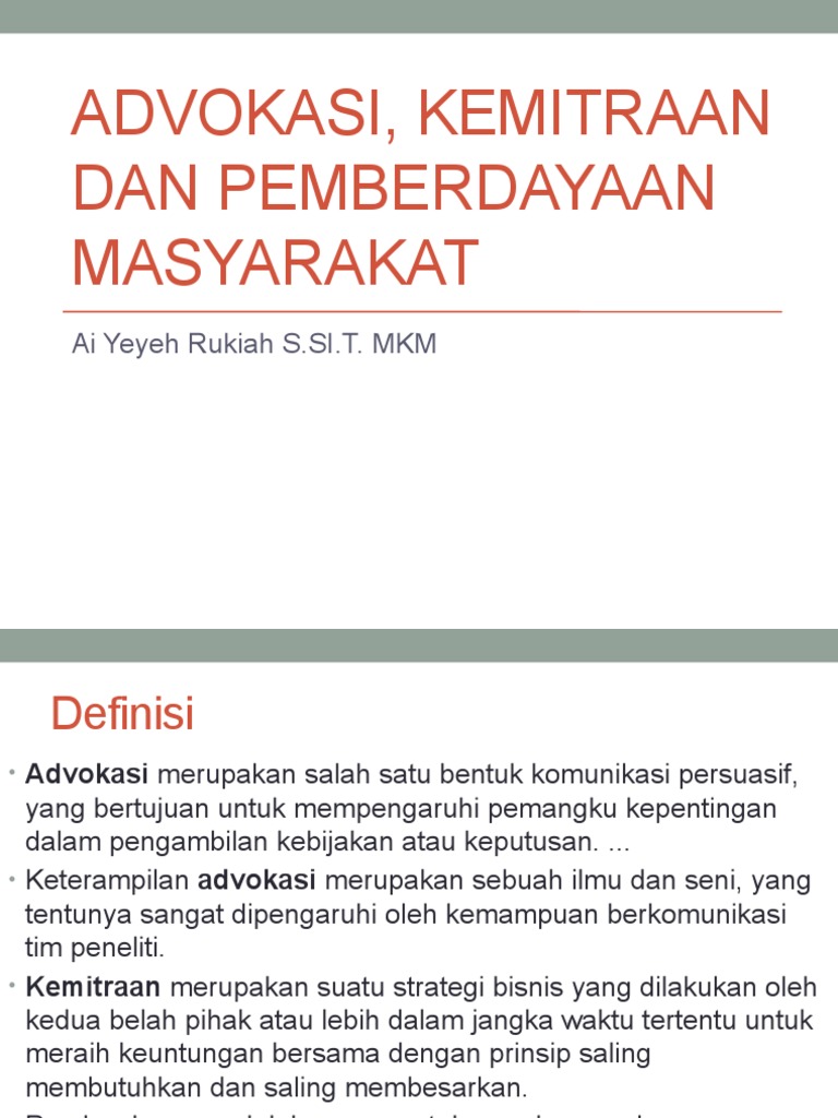 Kemitraan Dalam Pemberdayaan Masyarakat